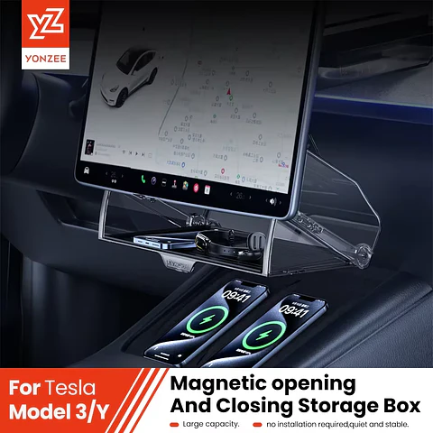 Tesla  Magnetic Under Screen Hidden Storage Box 