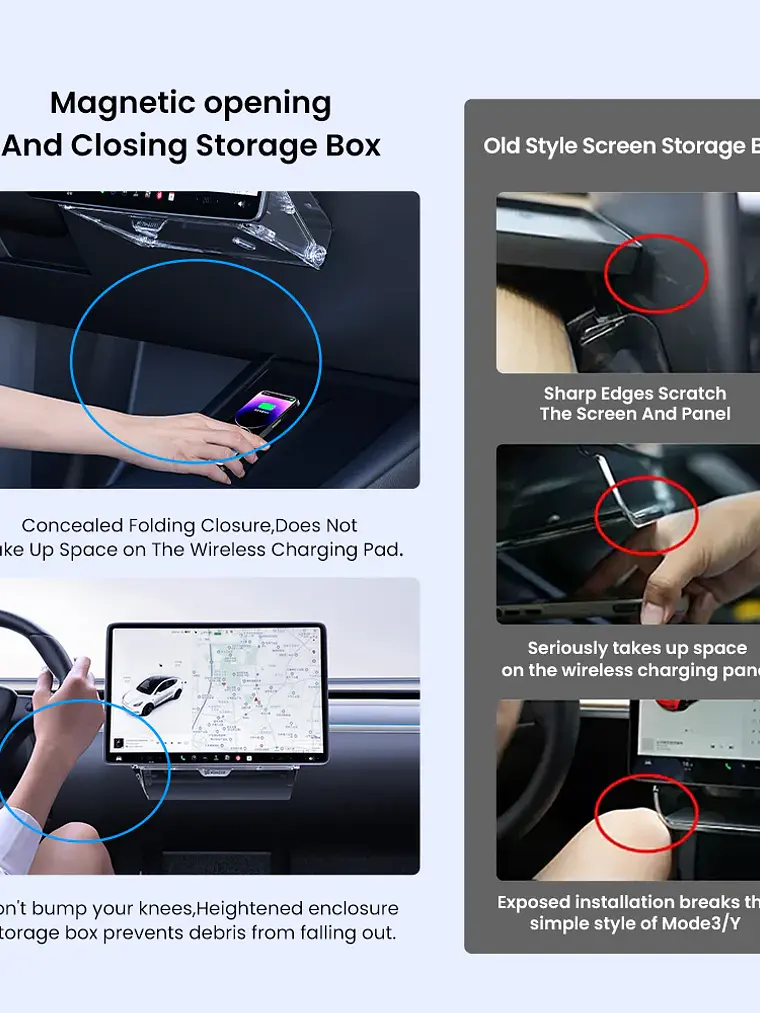 Tesla  Magnetic Under Screen Hidden Storage Box  6