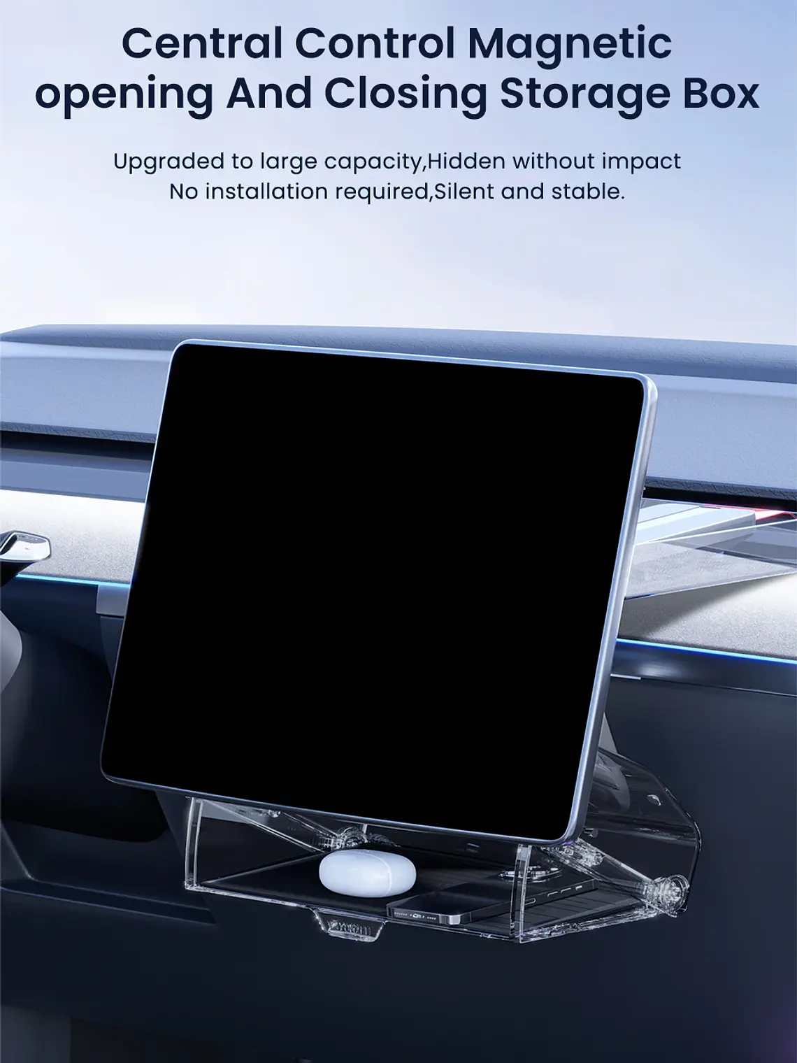 Tesla  Magnetic Under Screen Hidden Storage Box  10