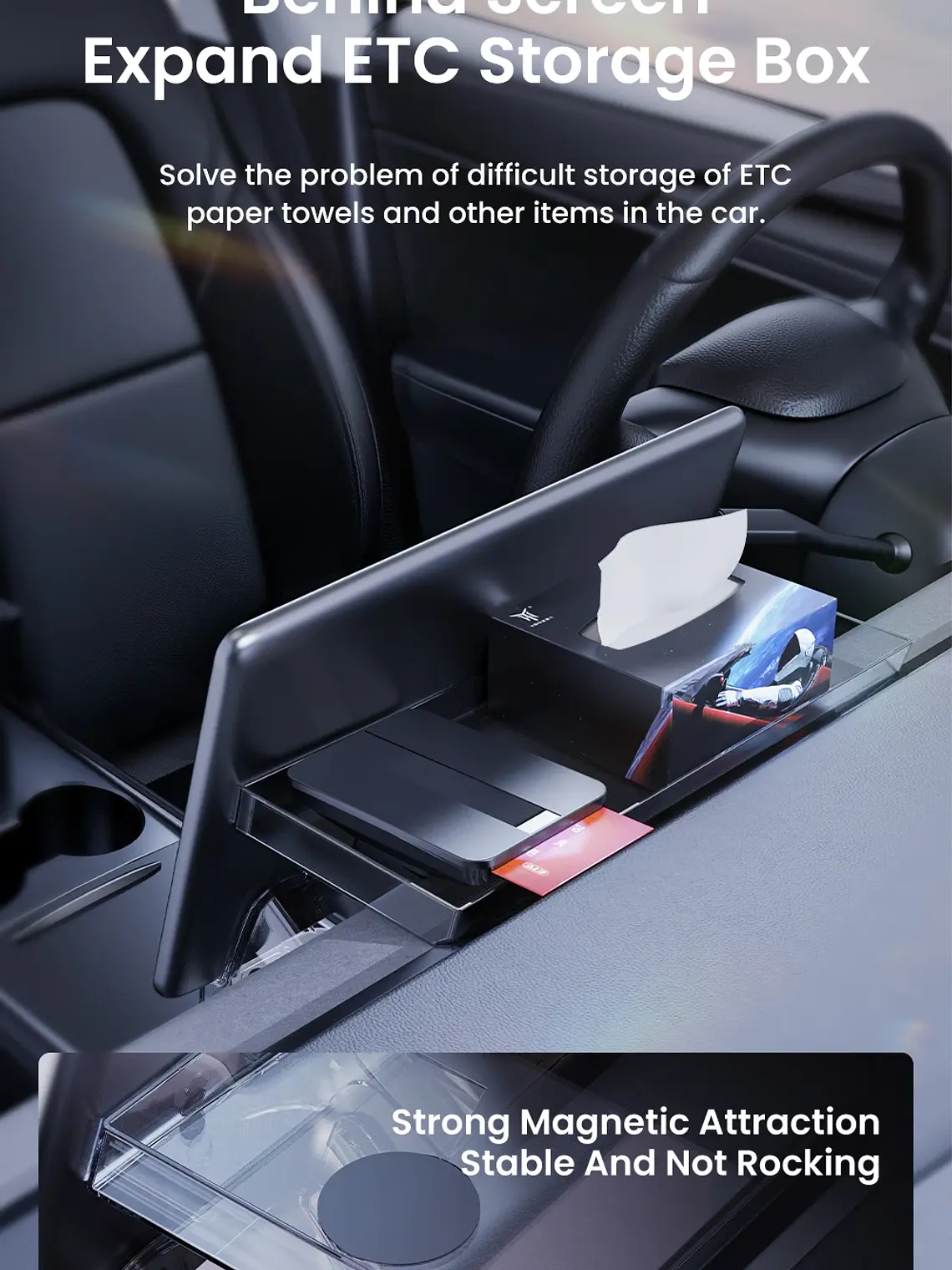 Tesla  Magnetic Under Screen Hidden Storage Box  31