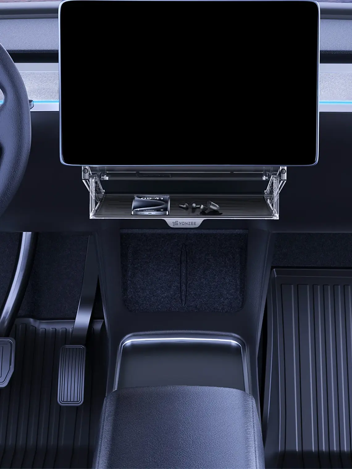 Tesla  Magnetic Under Screen Hidden Storage Box  33