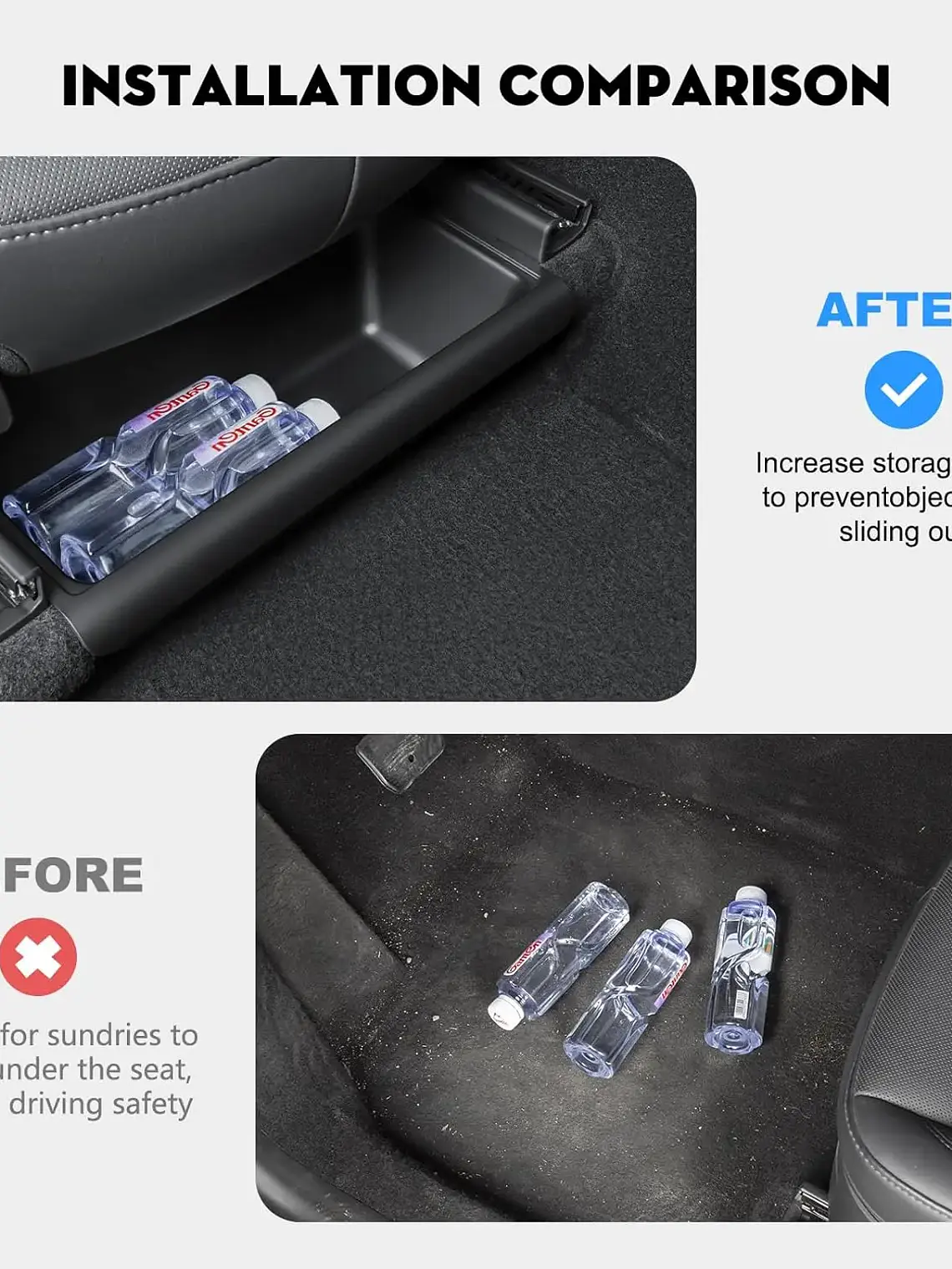 2PCS Under Seat Storage Box for Tesla Model Y Juniper 6