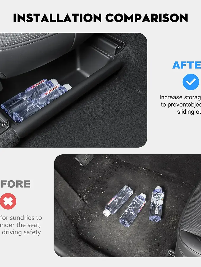 2PCS Under Seat Storage Box for Tesla Model Y Juniper 6