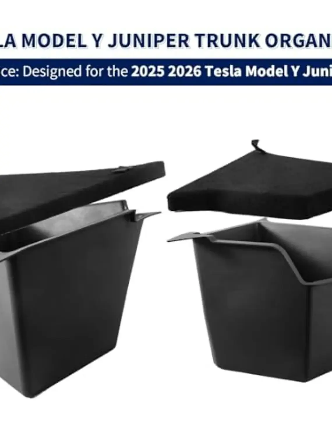 Tesla Model Y Juniper Rear Trunk Storage Bins with Cover 3