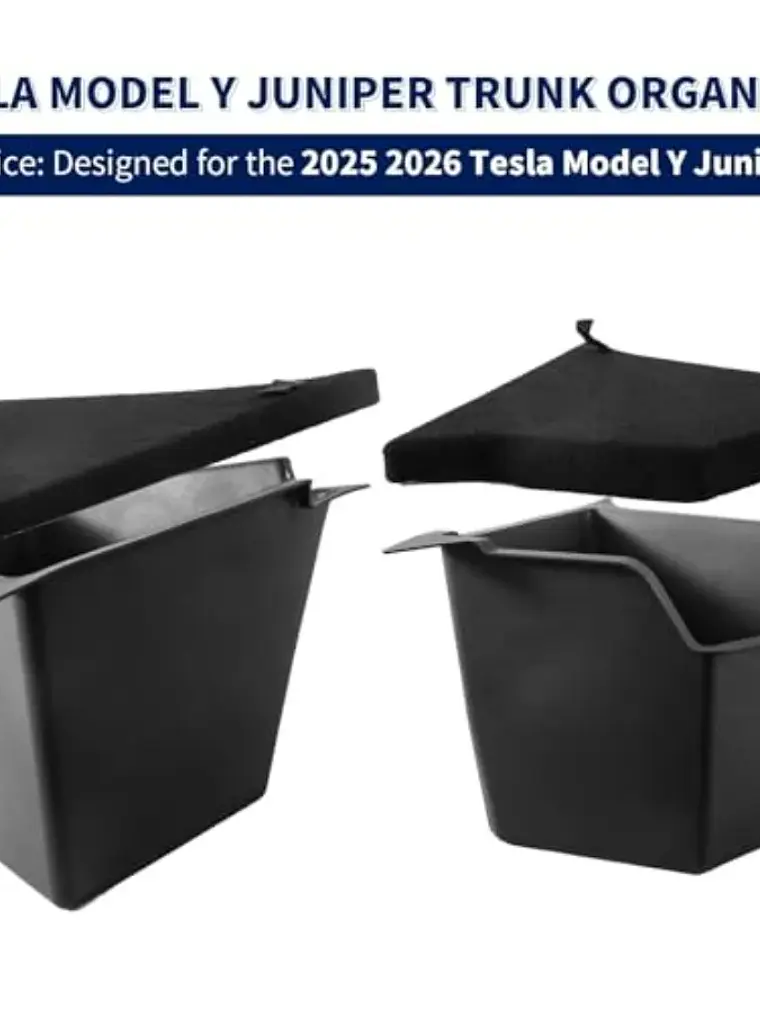 Tesla Model Y Juniper Rear Trunk Storage Bins with Cover 3