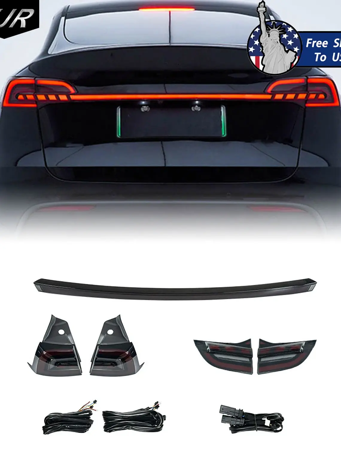 EJR Car Lights For Tesla Model 3 Y 2019-2023 LED  2