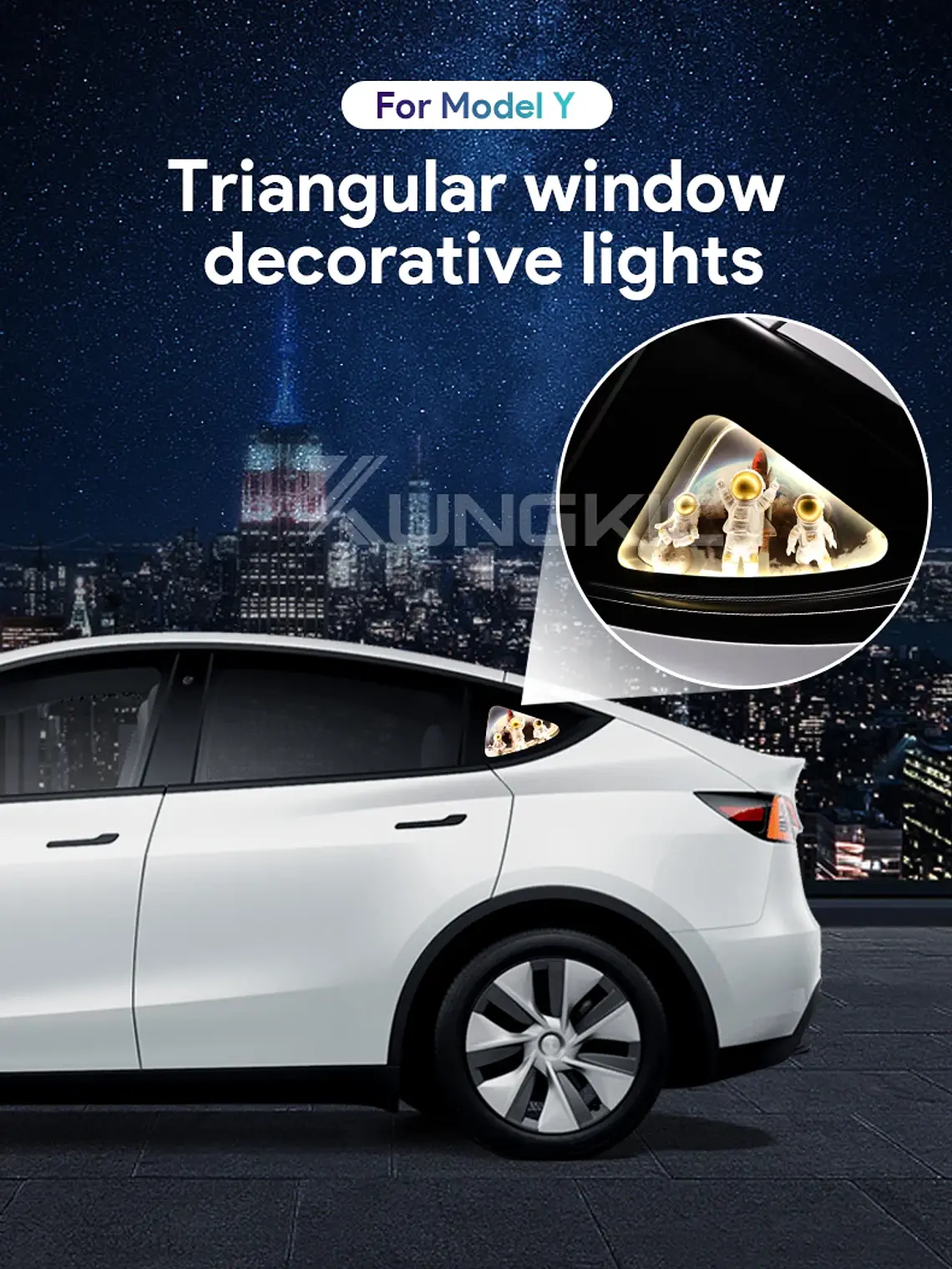 Tesla Model 3 Y 2020-2024 Rear Window Triangle LED Ambient Light Strip 9