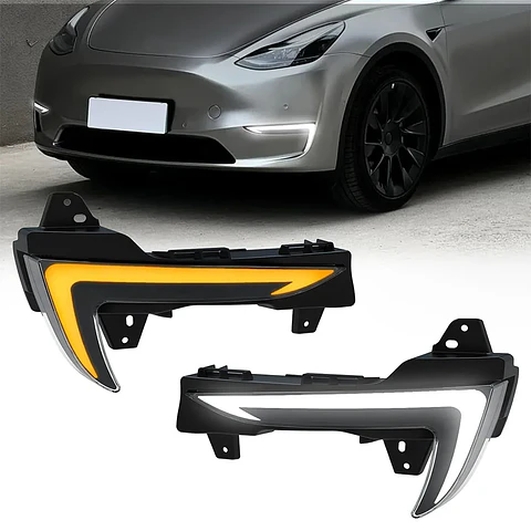 LED DRL Lights for Tesla Model Y 2021-2024 Startup Animation