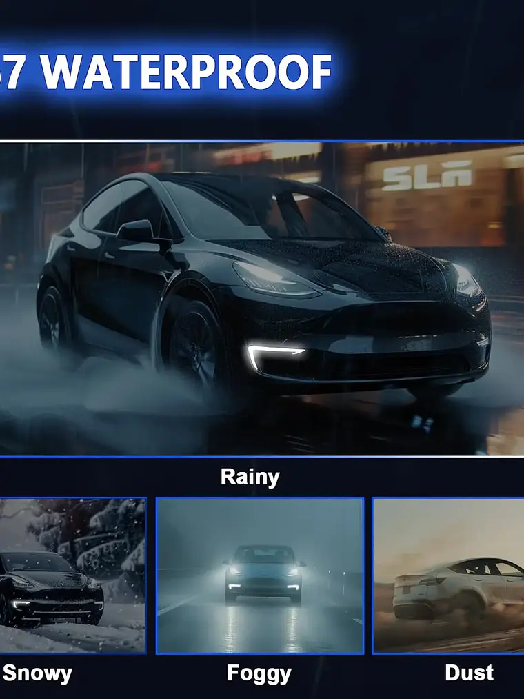 LED DRL Lights for Tesla Model Y 2021-2024 Startup Animation 5