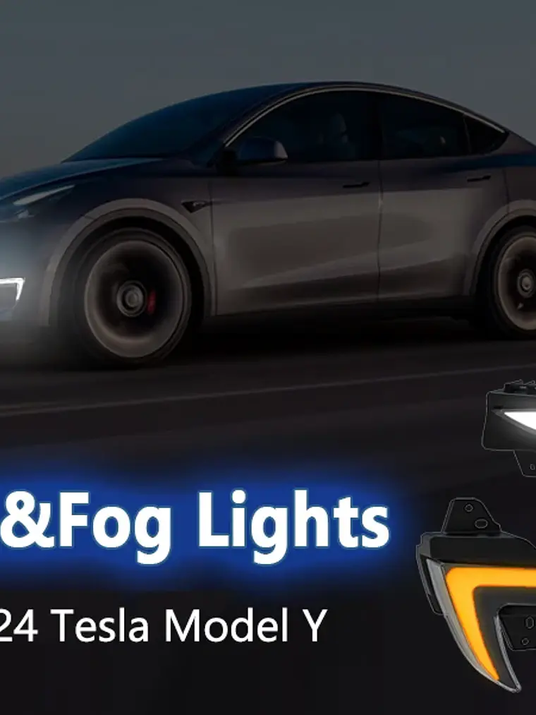 LED DRL Lights for Tesla Model Y 2021-2024 Startup Animation 7