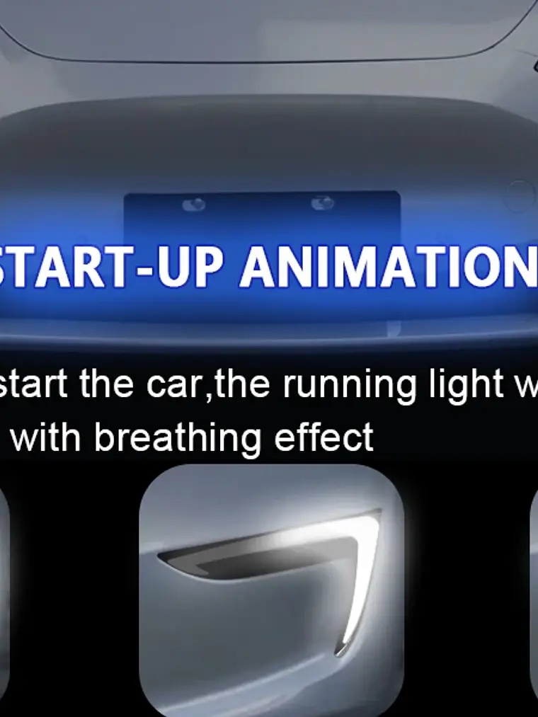 LED DRL Lights for Tesla Model Y 2021-2024 Startup Animation 8