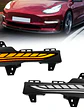 LED Daytime Running Lights For Tesla Model 3 DRL Amber Turn Signal - thumbnail 7