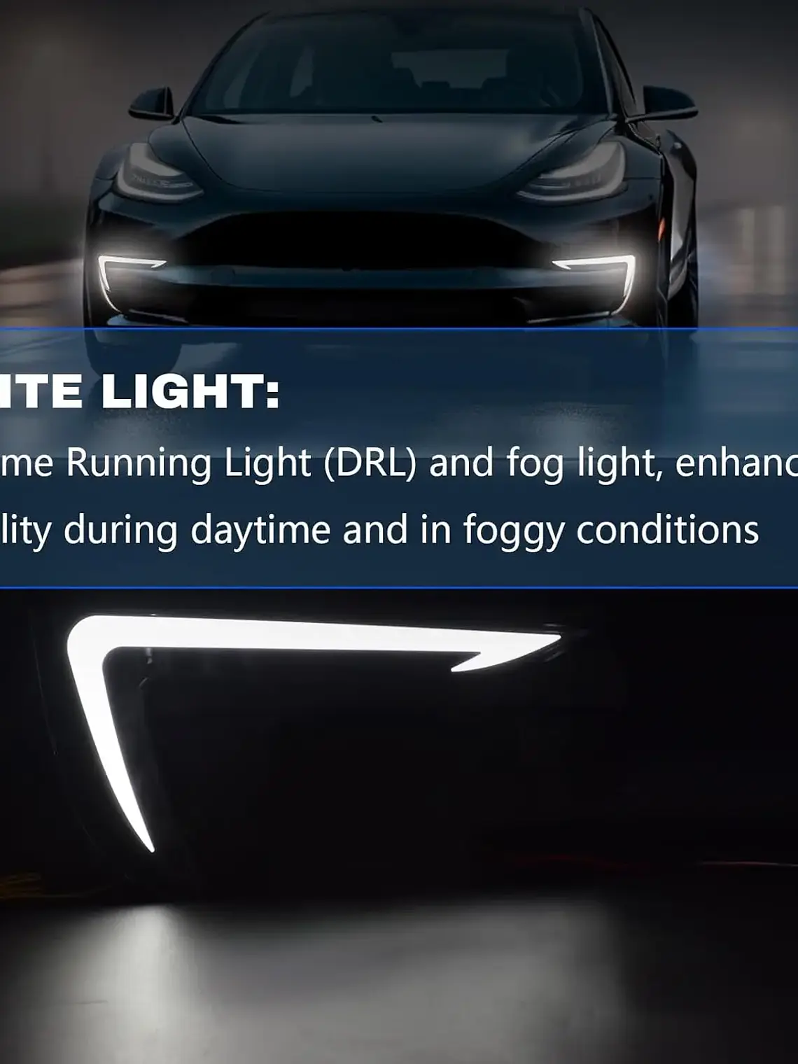 LED DRL Light for Tesla Model 3 2018 - 2024 Start-Up Animation Daytime Running Lights 3
