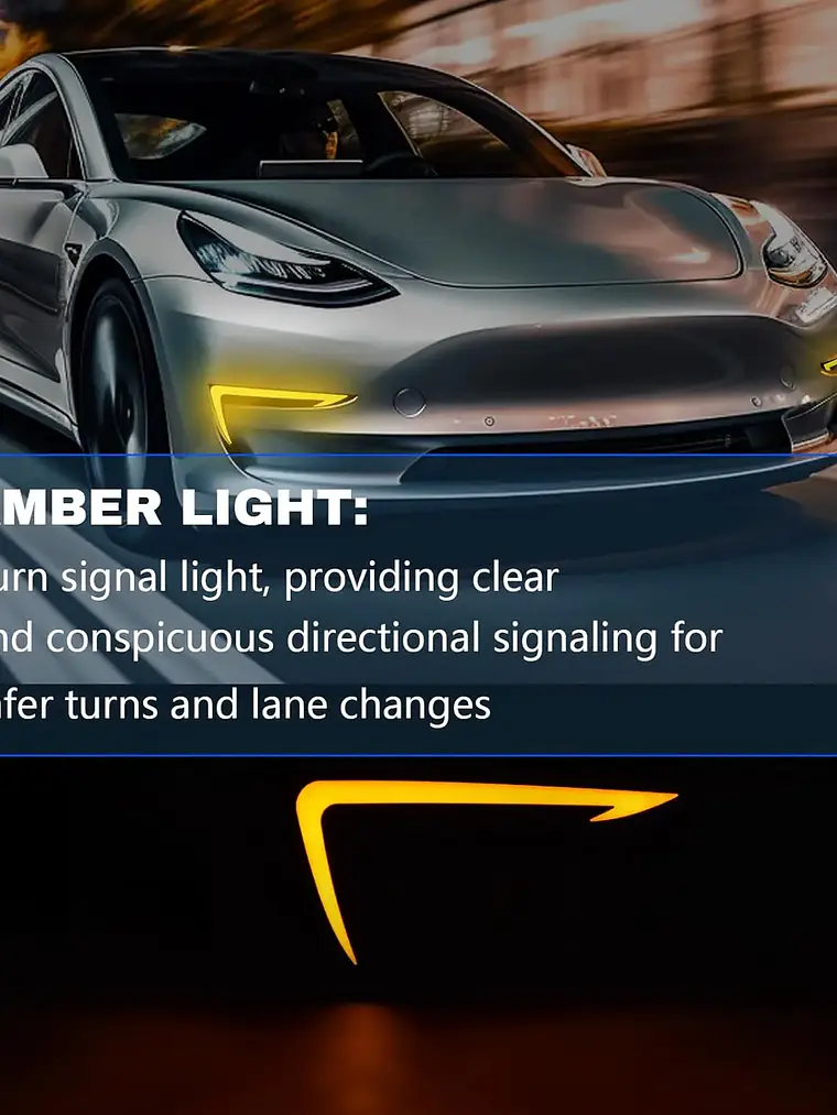 LED DRL Light for Tesla Model 3 2018 - 2024 Start-Up Animation Daytime Running Lights 4