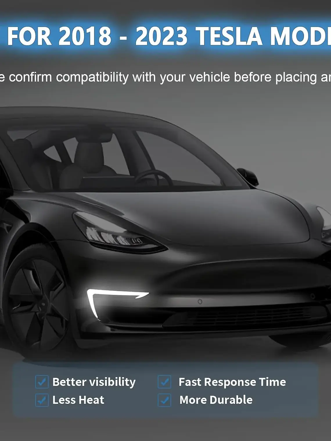 LED DRL Light for Tesla Model 3 2018 - 2024 Start-Up Animation Daytime Running Lights 6