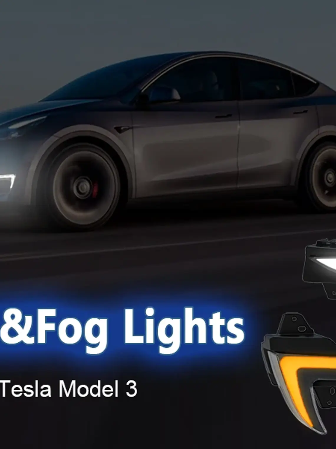 LED DRL Light for Tesla Model 3 2018 - 2024 Start-Up Animation Daytime Running Lights 7