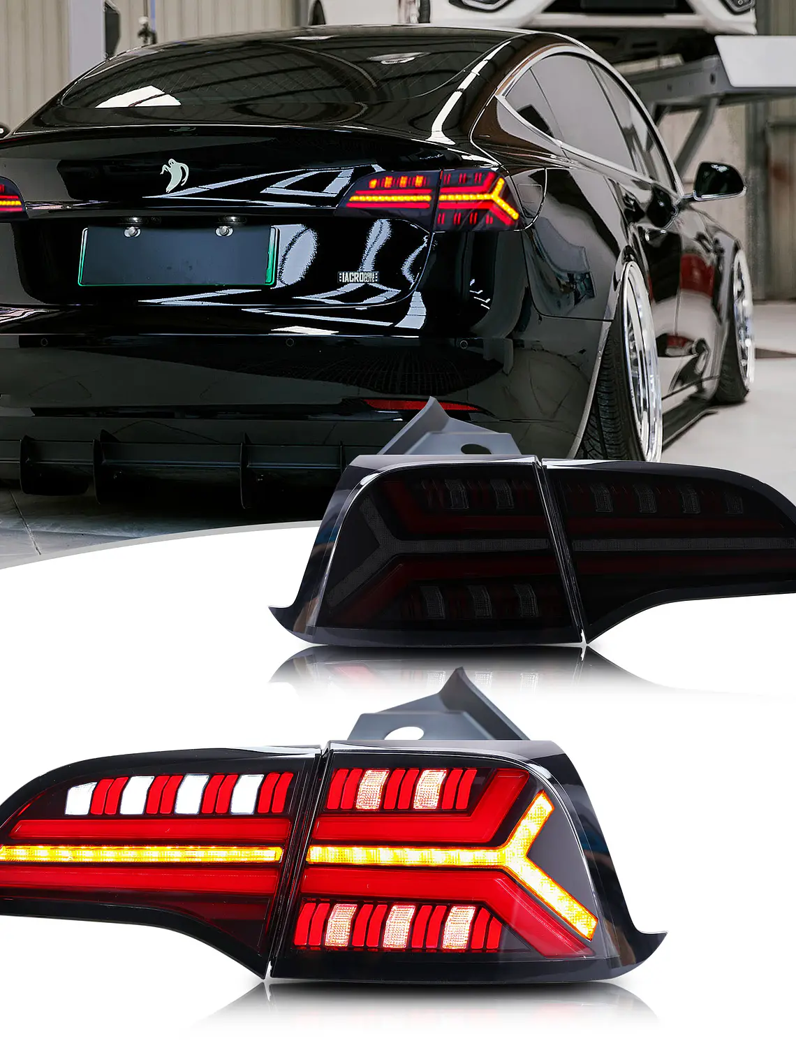 LED Tesla Model 3 Model Y 2017-2022 Sequential Yellow Turn Signal Dynamic Animation 1