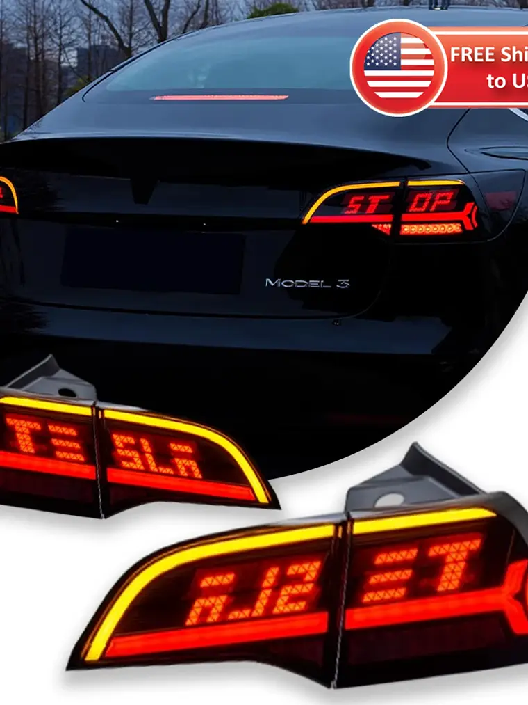 Car Lights For Tesla Model 3 /Y 2019-2022 Taillight LED Projector Tail Lamp 2