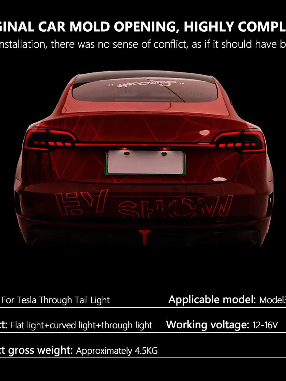 EJR Car Lights For Tesla Model 3 Y 2019-2023 Modified Flowing Turn Signal 4