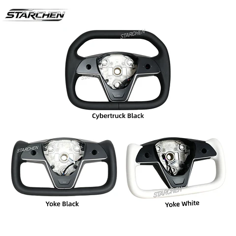 Yoke Cyber Truck Microfiber Leather Steering Wheel for for Tesla Model 3/Y
