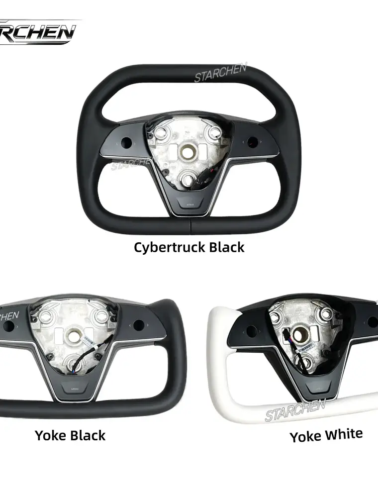 Yoke Cyber Truck Microfiber Leather Steering Wheel for for Tesla Model 3/Y 2