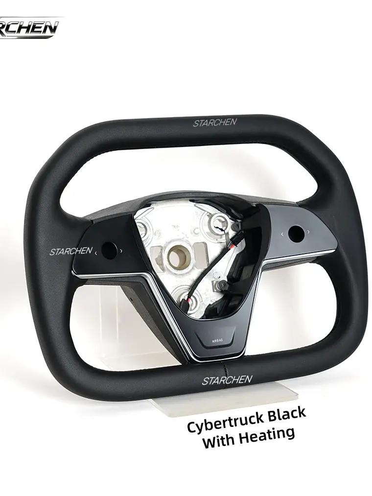 Yoke Cyber Truck Microfiber Leather Steering Wheel for for Tesla Model 3/Y 3