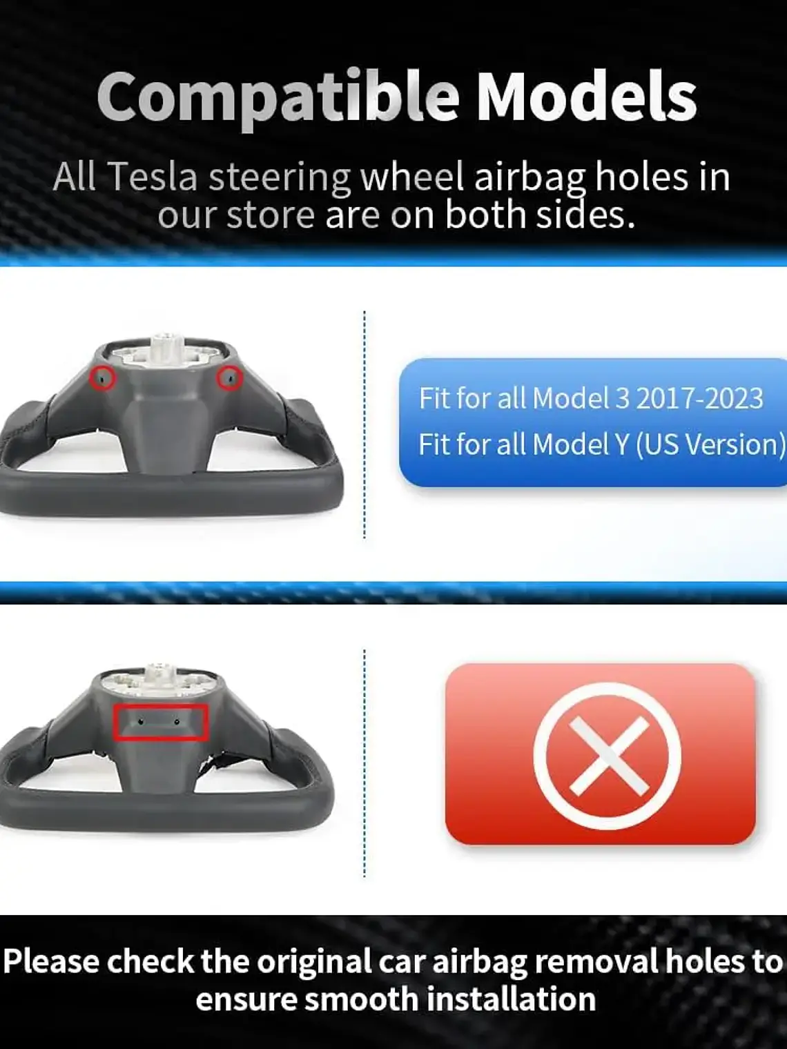 Yoke Cyber Truck Microfiber Leather Steering Wheel for for Tesla Model 3/Y 6