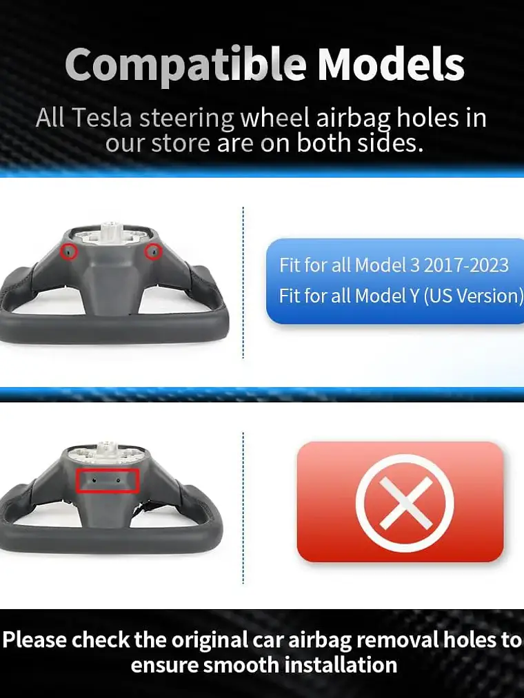 Yoke Cyber Truck Microfiber Leather Steering Wheel for for Tesla Model 3/Y 6