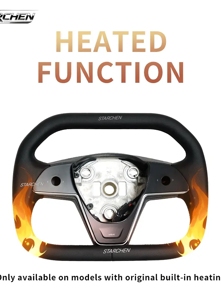 Yoke Cyber Truck Microfiber Leather Steering Wheel for for Tesla Model 3/Y 12