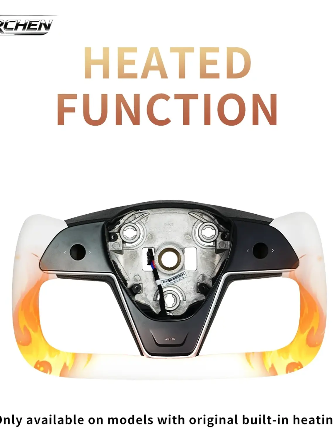 Yoke Cyber Truck Microfiber Leather Steering Wheel for for Tesla Model 3/Y 16