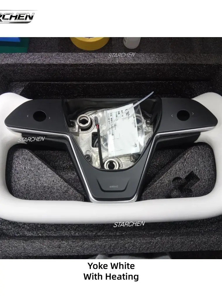 Yoke Cyber Truck Microfiber Leather Steering Wheel for for Tesla Model 3/Y 17