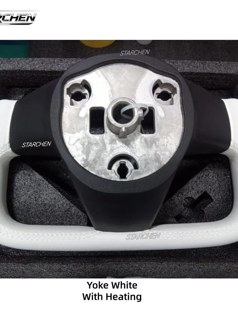 Yoke Cyber Truck Microfiber Leather Steering Wheel for for Tesla Model 3/Y 18