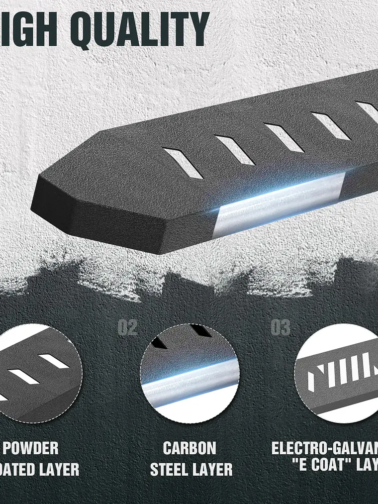 Running Boards with Heavy-Duty Steel For 2024-2026 Tesla Cybertruck  3