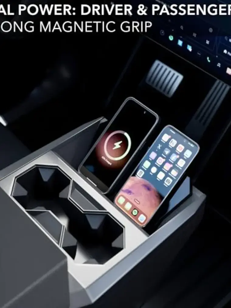 Dual Charging Pad for Tesla Cybertruck 2024-2026 with MagSafe Compatibility 6