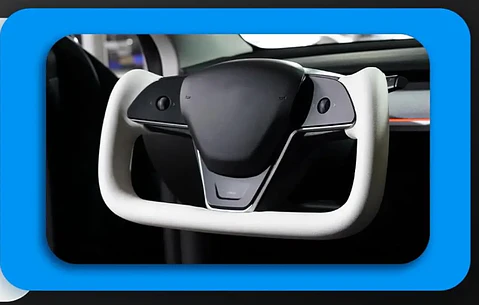 Yoke Cyber Truck Microfiber Leather Steering Wheel for for Tesla Model 3/Y