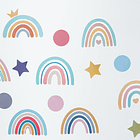 Vinilo Decorativo para Niñas Arcoíris y Estrellas 1