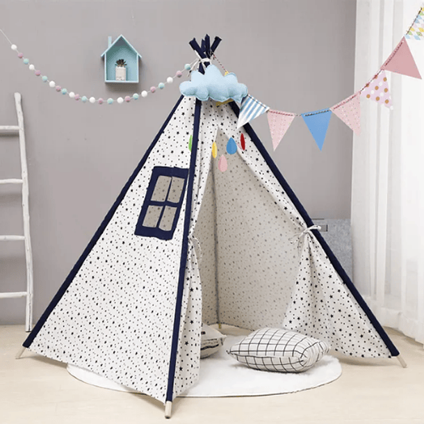 Carpa Tipi para Niños Diseño Francés Estrellitas Azules 2