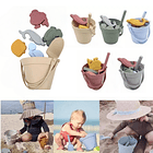 Balde de Playa de Silicona para Bebés- Gris 5