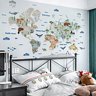 Vinilo Decorativo para Niños- Mapa Mundial 3