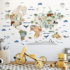 Vinilo Decorativo para Niños- Mapa Mundial 1