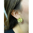 aros flor 5 pétalos  con circón central 5