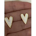 aros  corazón en resina blanco 3