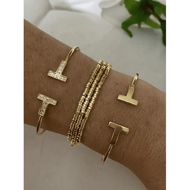 pulsera esclava  abierta tipo Tiffany lisa  3