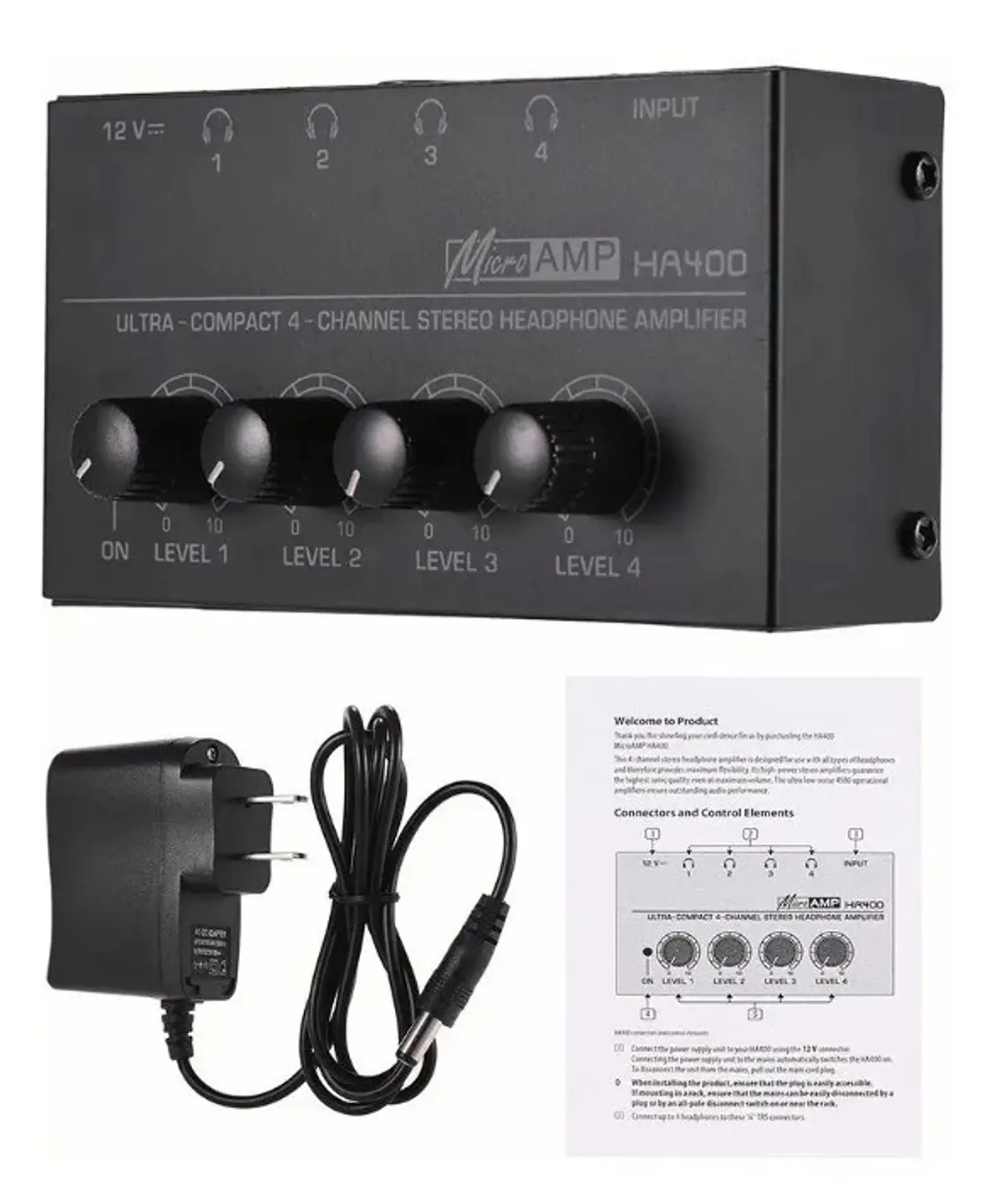 Amplificador de Audífonos HA400 4 Canales 1