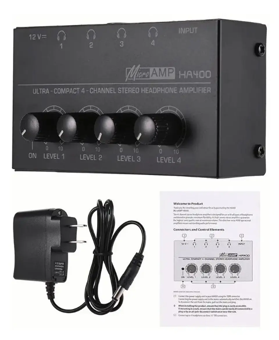 Amplificador de Audífonos HA400 4 Canales 1