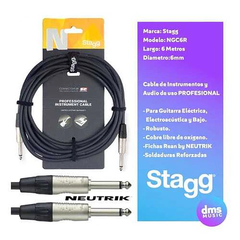 Cable 6 mts Audio/Instrumento STAGG