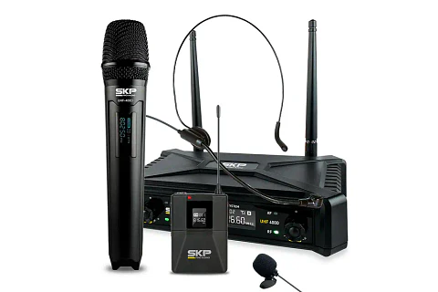 Sistema Inalámbrico Mano + Cintillo o Solapa UHF 400D SKP Audio