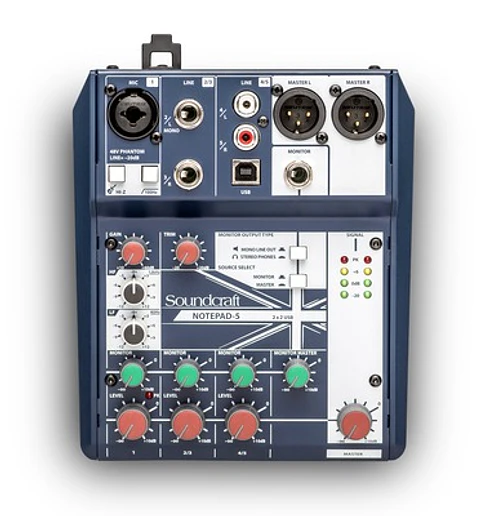 Consola Soundcraft Notepad5 Interfaz/Mezclador 5 Canales con USB