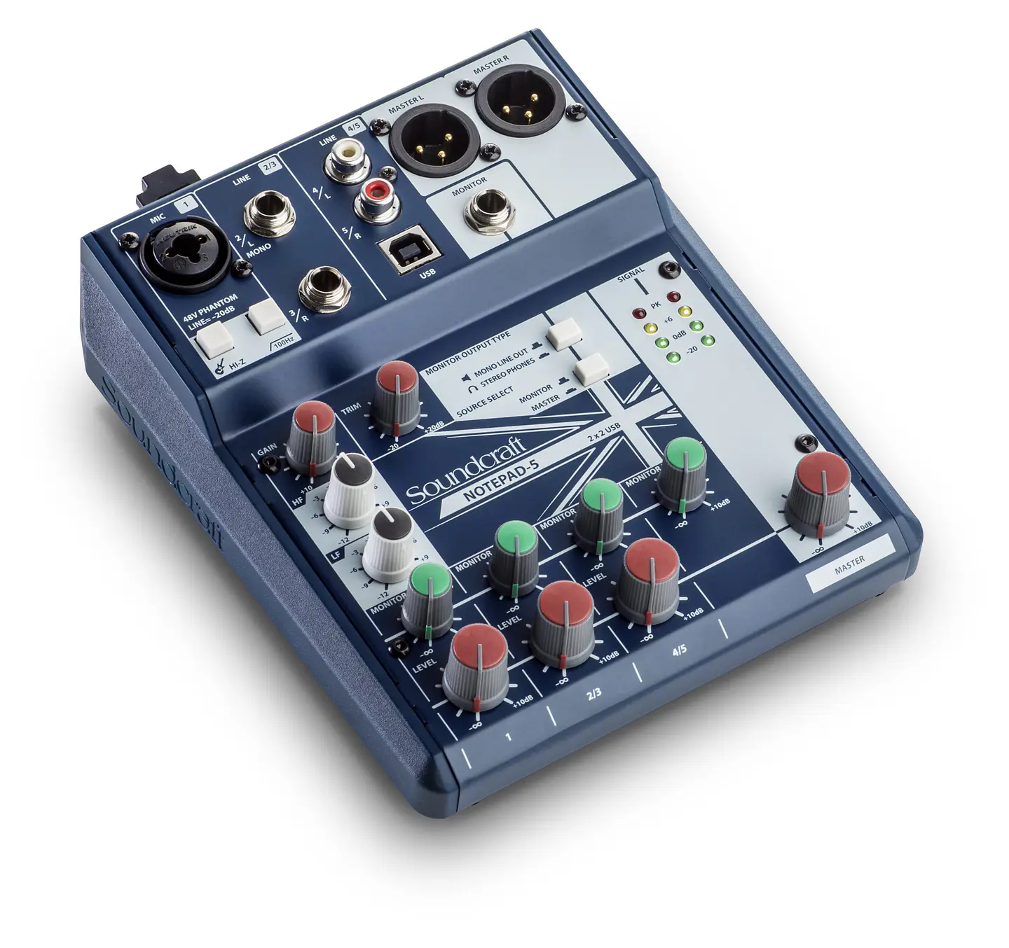 Consola Soundcraft Notepad5 Interfaz/Mezclador 5 Canales con USB 2