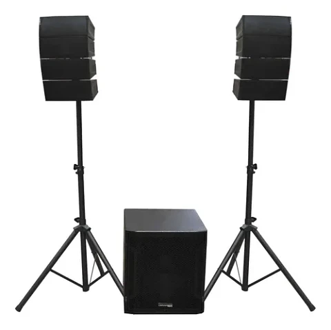 Sistema Mini Line Array Sub 15+8 700w Rms 2000w Max + Atril Carver Pro 